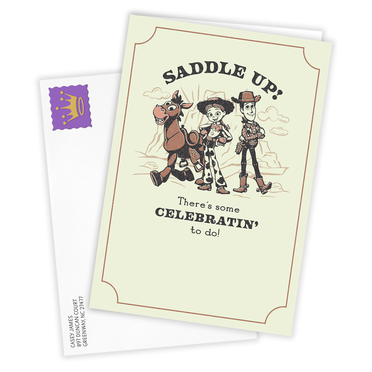 Toy Story Saddle Up Personalized Birthday Card Card Front with Envelope image number 2