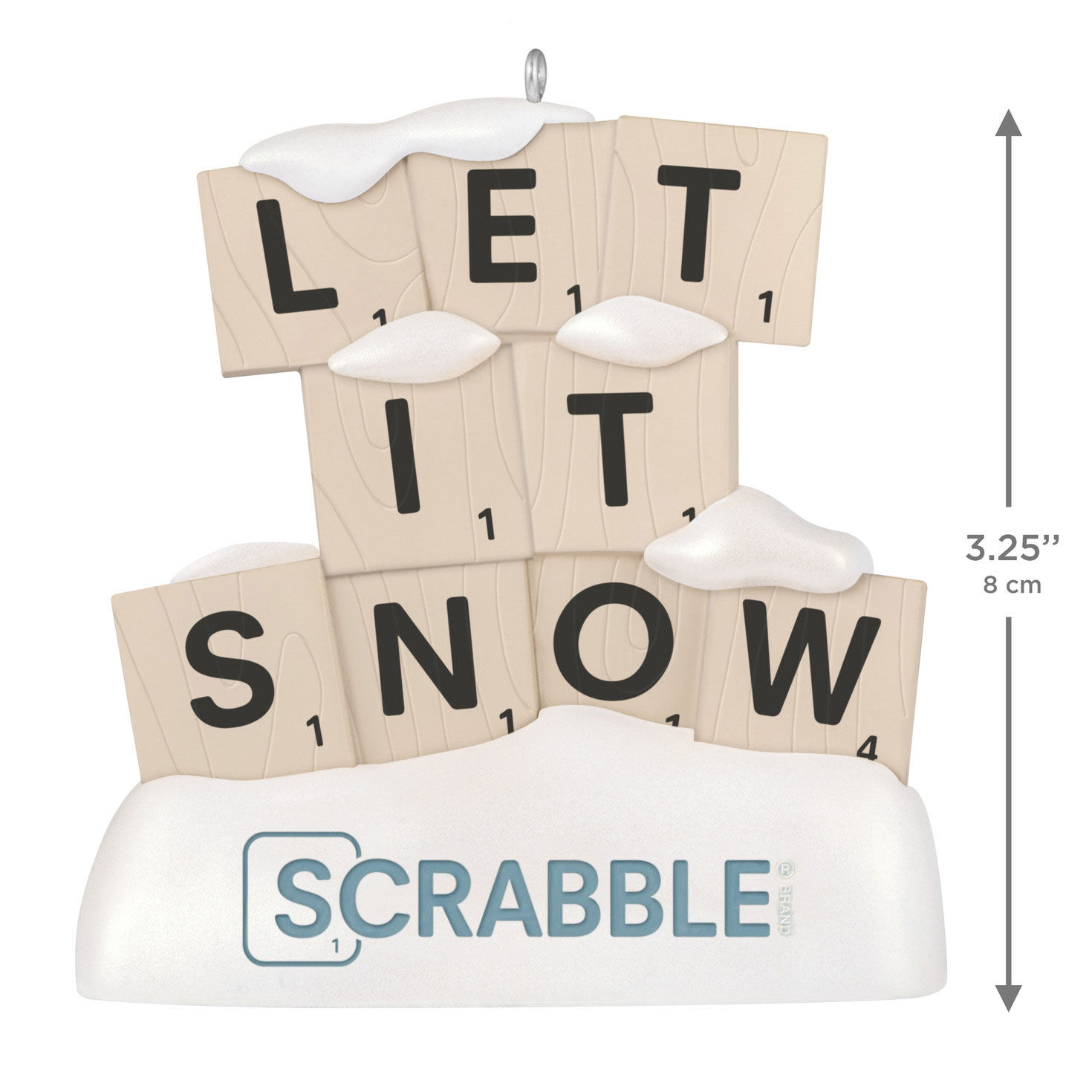 Hasbro Scrabble Let It Snow Keepsake Ornament measurement image number 3