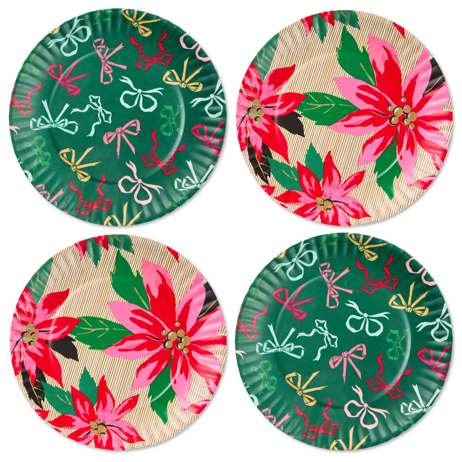 Lacey Chabert Collection Bow and Poinsettia Appetizer Plates, Set of 4 for only USD 25.99 | Hallmark