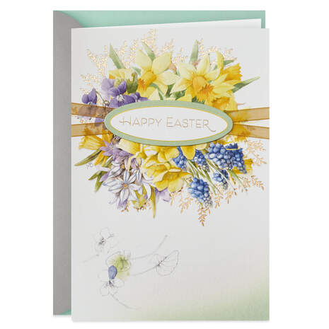 Marjolein Bastin Springtime Flower Bouquet Easter Card, , large