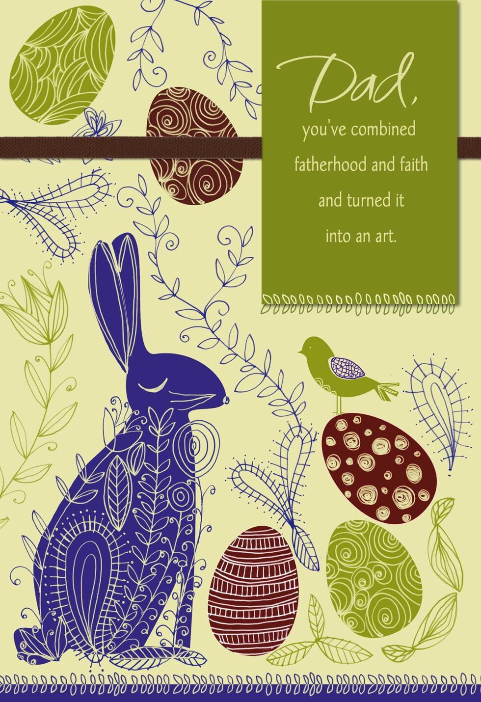 Bunny Fatherhood and Faith Easter Card for Dad
