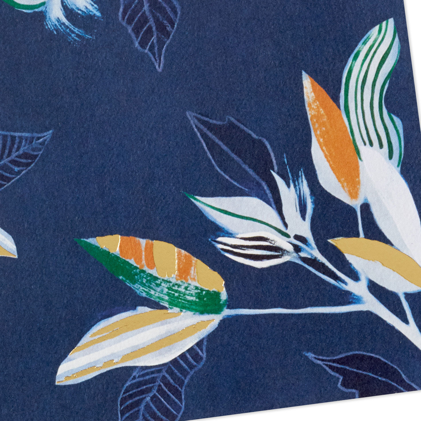 Artistic Leaves on Navy Blank Note Cards Pack card front detail image number 3