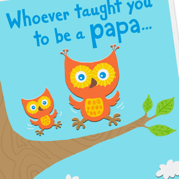 Cute Owls Grandparents Day Card for Papa, , large image number 4