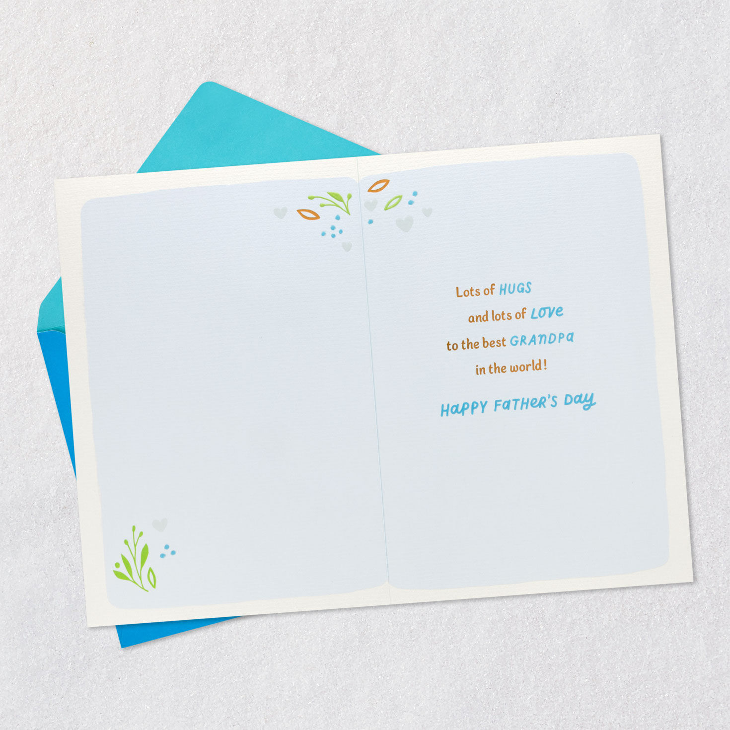 Bear Hug Father's Day Card for Grandpa Open card with envelope image number 3