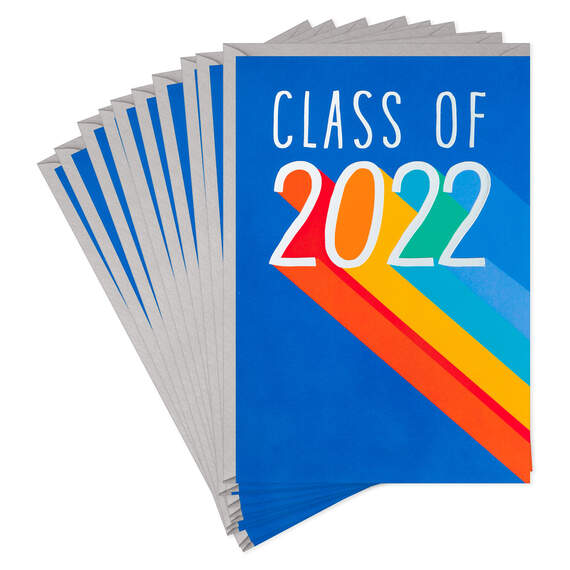 Class of 2022 Shadow Lettering Graduation Cards, Pack of 10, , large image number 1