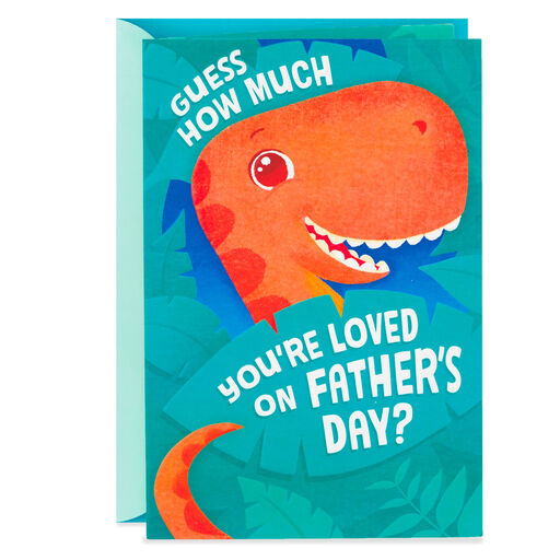 Cute T-Rex Dinosaur Hug Pop-Up Father's Day Card, 