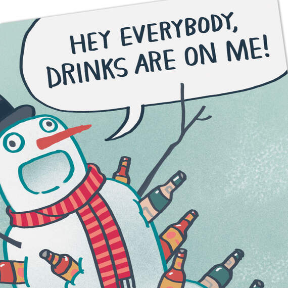 Beer Snowman Funny Holiday Card, , large image number 4