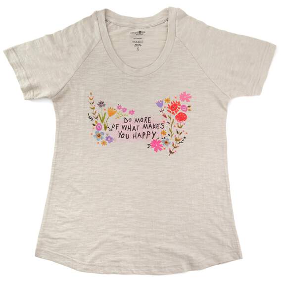 Natural Life Do What Makes You Happy Boho T-Shirt, Small, , large image number 1