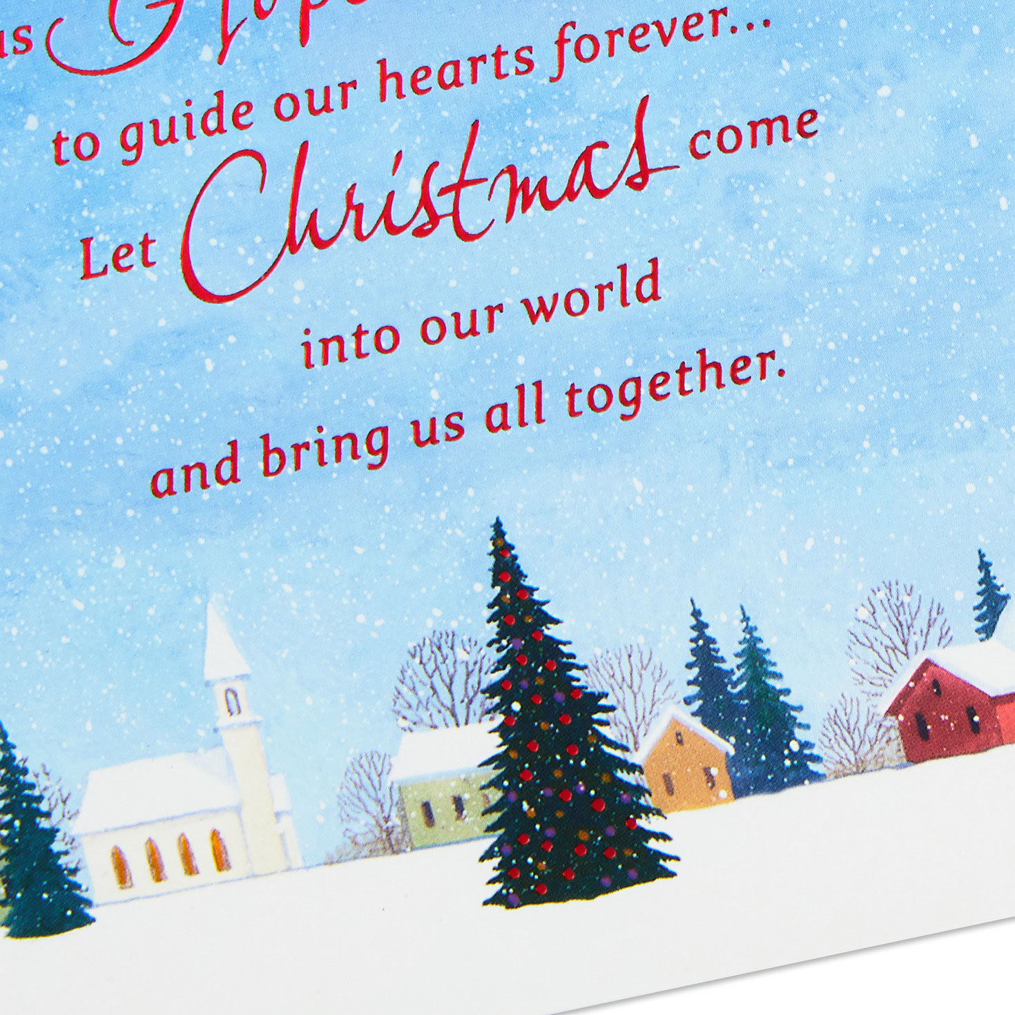 Church in Snow Boxed Christmas Cards Bulk Pack Cover Detail image number 5