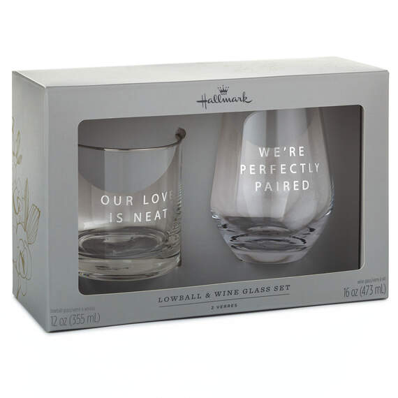Lowball and Stemless Wine Glass, Set of 2, , large image number 2