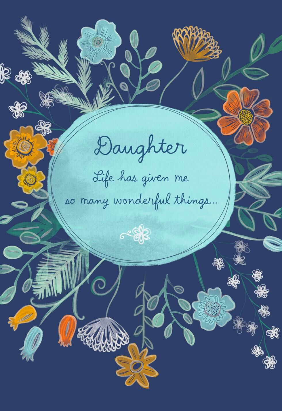 Floral Hanukkah Card for Daughter