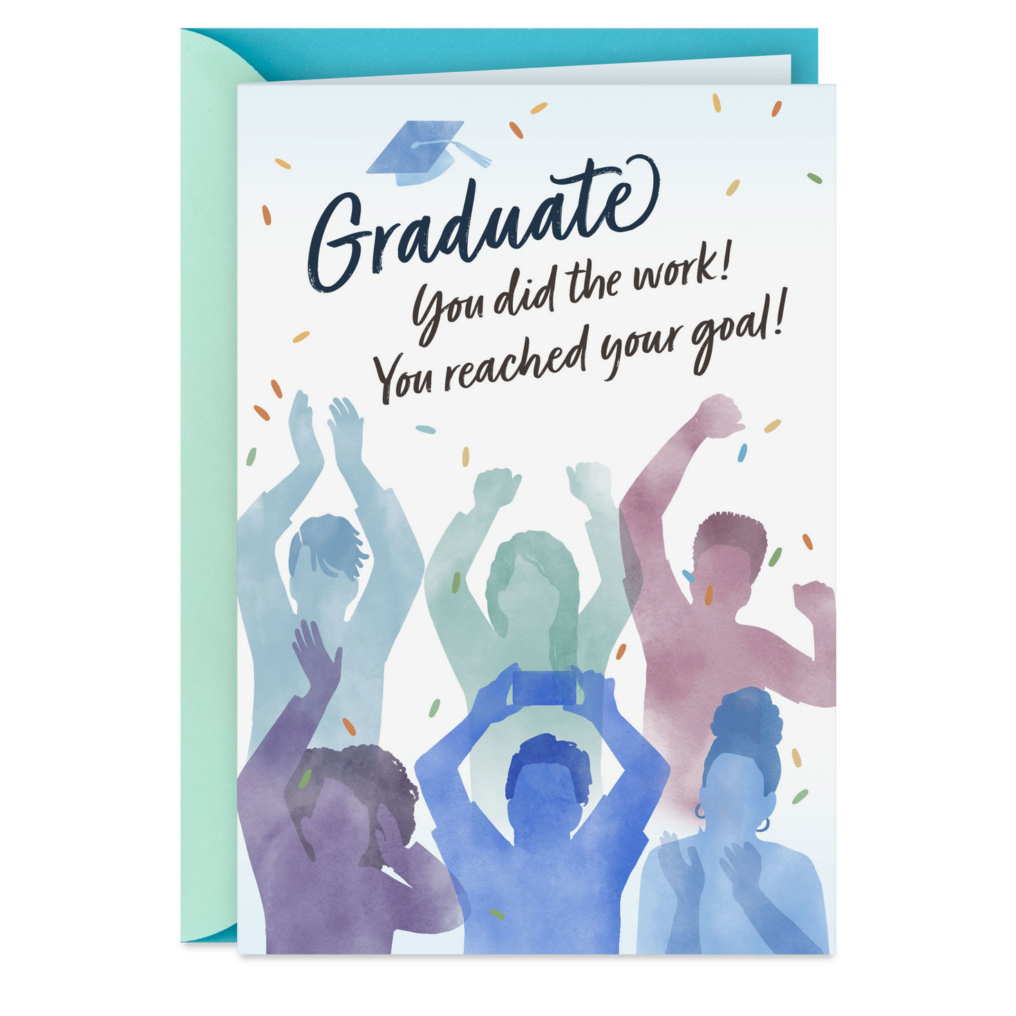 Cheering Crowd Graduation Congratulations Card  image number 1