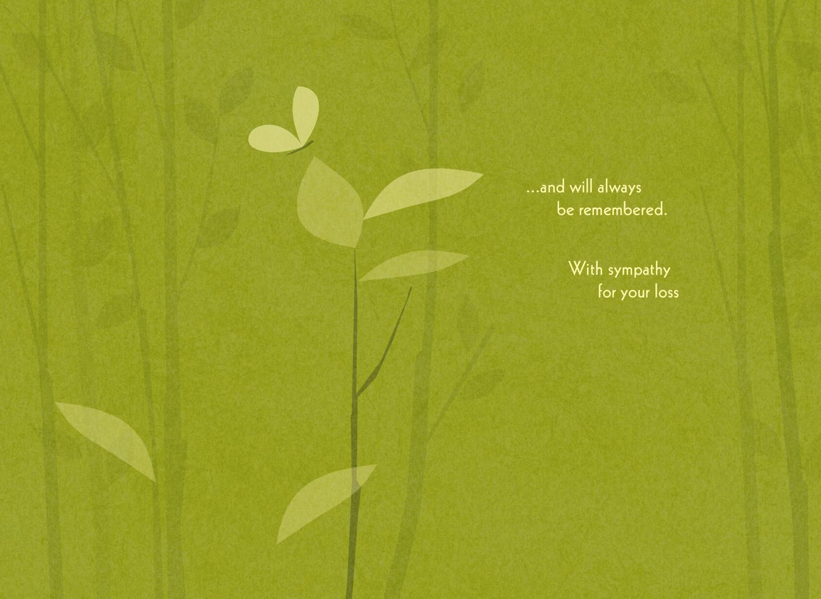Green Leaves Sympathy Card
