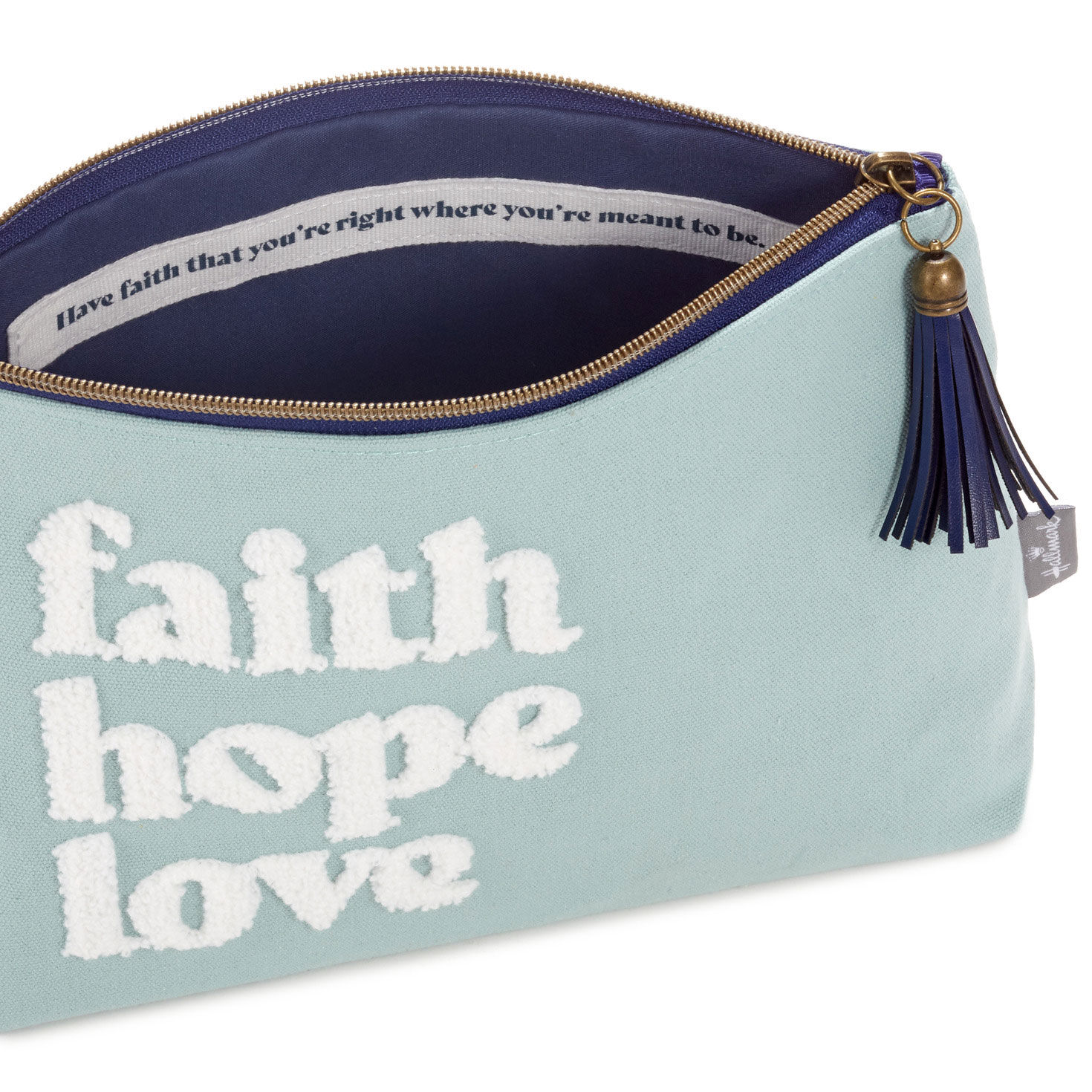 Faith, Hope, Love Blue Canvas Pouch for only USD 19.99 | Hallmark