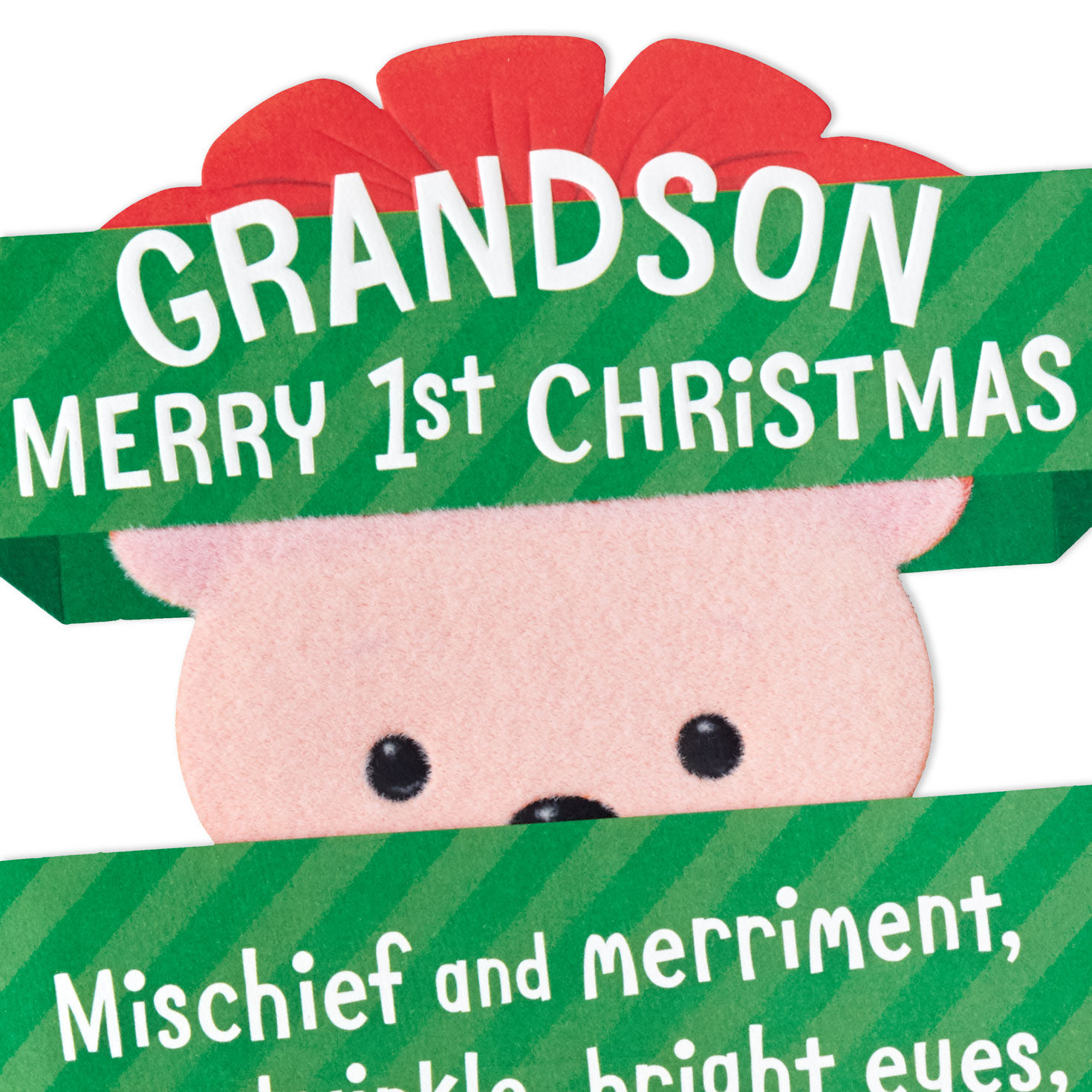 Teddy Bear Baby's First Christmas Card for Grandson Sentiment image number 4