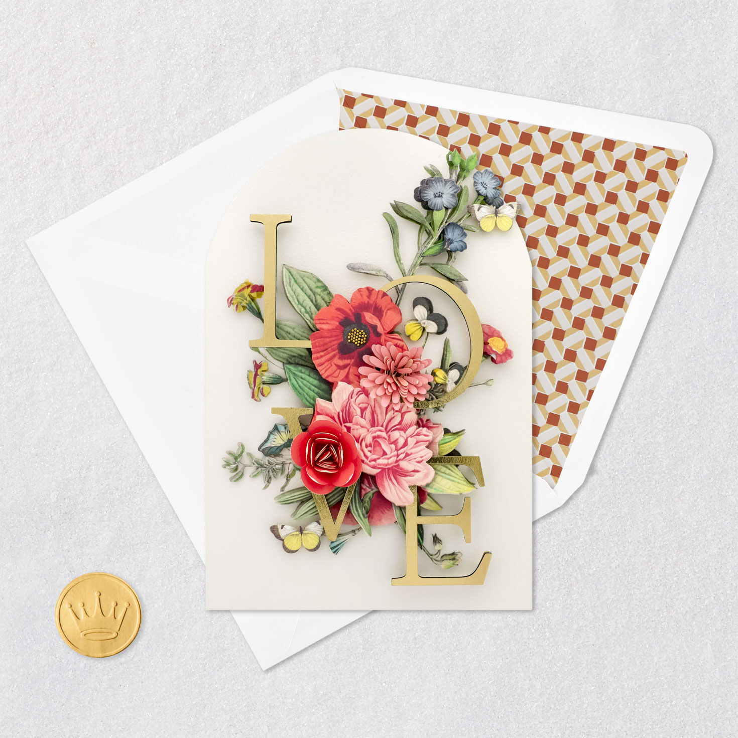 Fall Flowers Wedding Congrats Card for Couple Card Front Detail image number 5