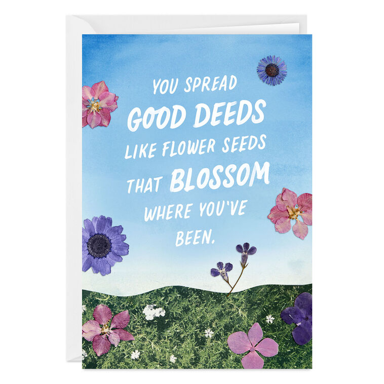 Good Deeds Blossom Custom Thank You Card