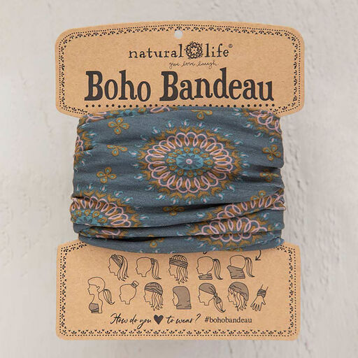 Natural Life Teal/Gold Medallion Boho Bandeau, 