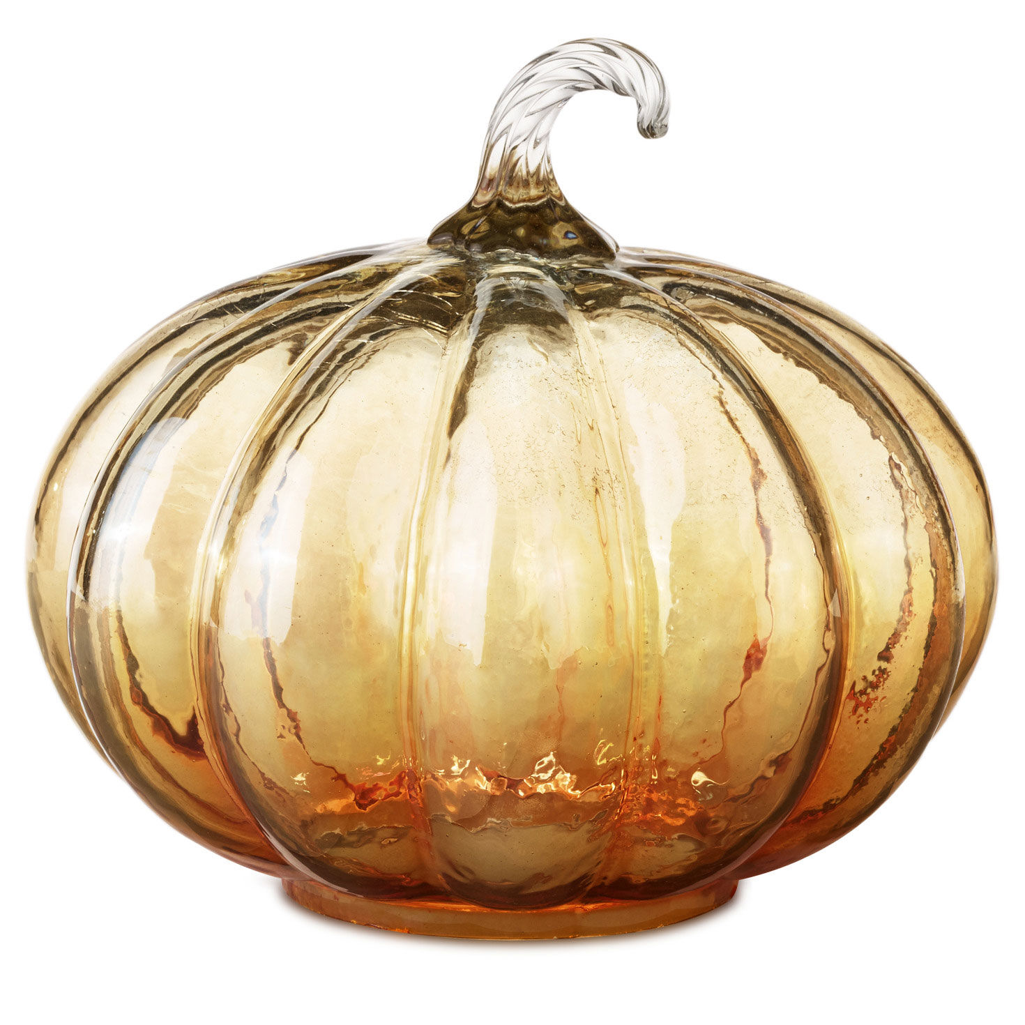 Glass Pumpkin Tabletop Decoration, 7.5"