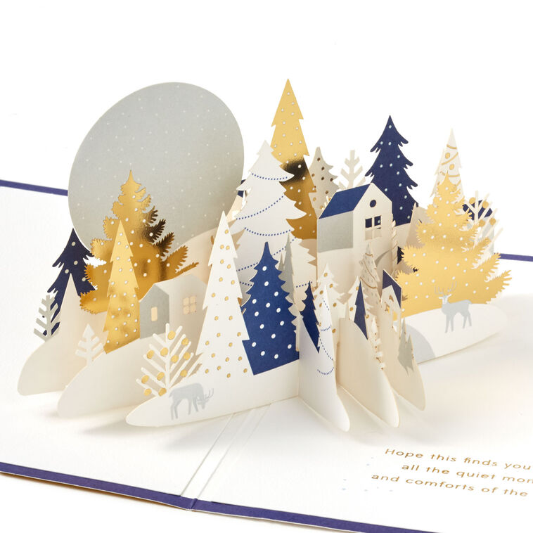 Quiet Moments and Comfort 3D Pop-Up Holiday Card