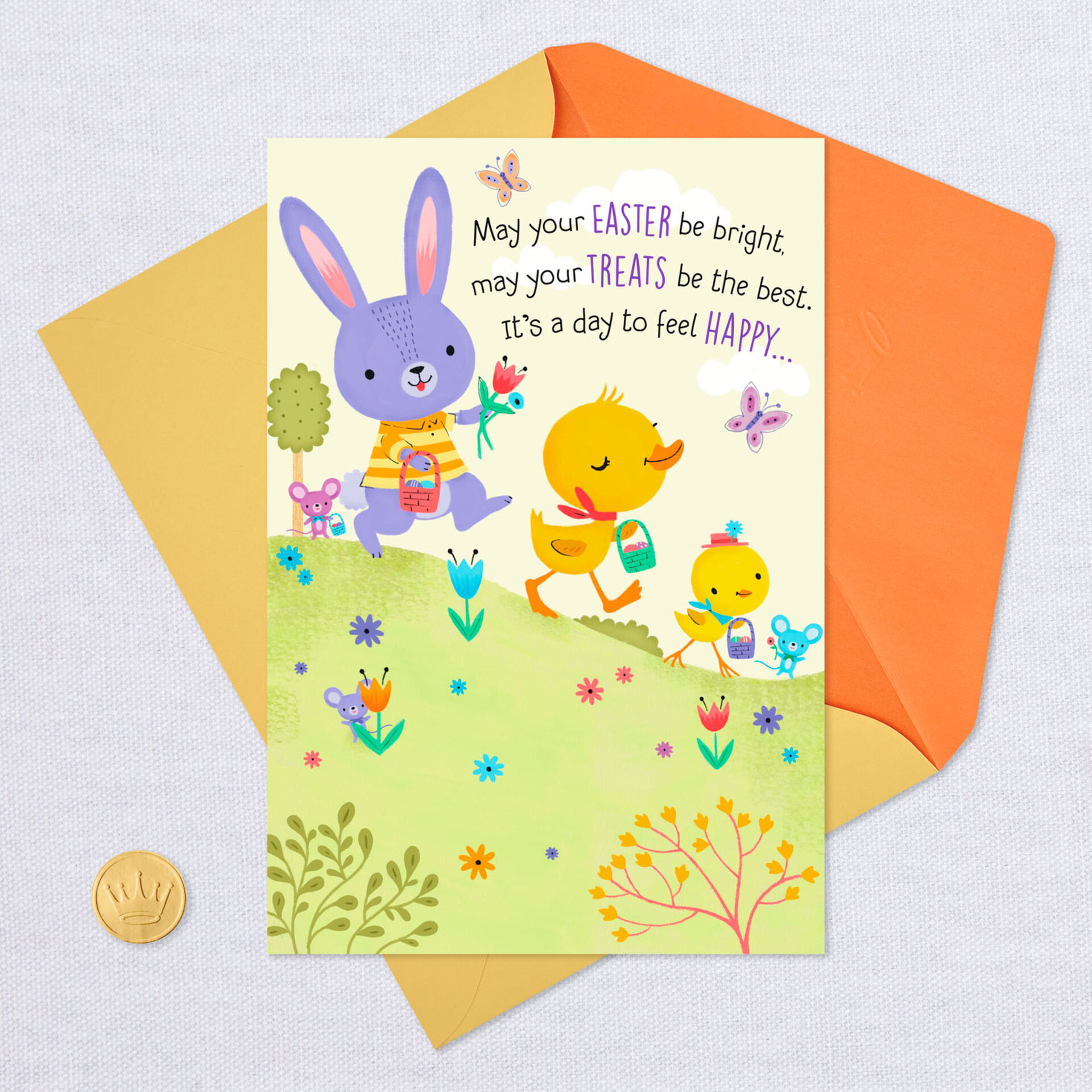 A Day to Feel Happy and Blessed Musical Easter Card Greeting Cards