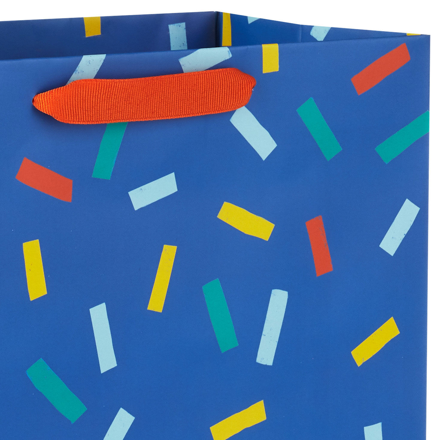 Confetti on Blue Large Gift Bag Handle Detail image number 4