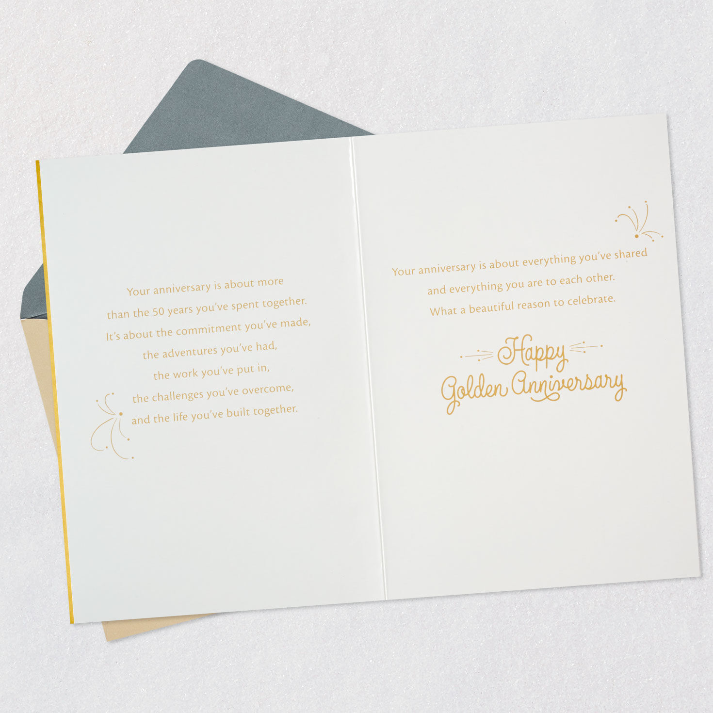 Ornate Gold Leaves 50th Anniversary Card for Couple  image number 4