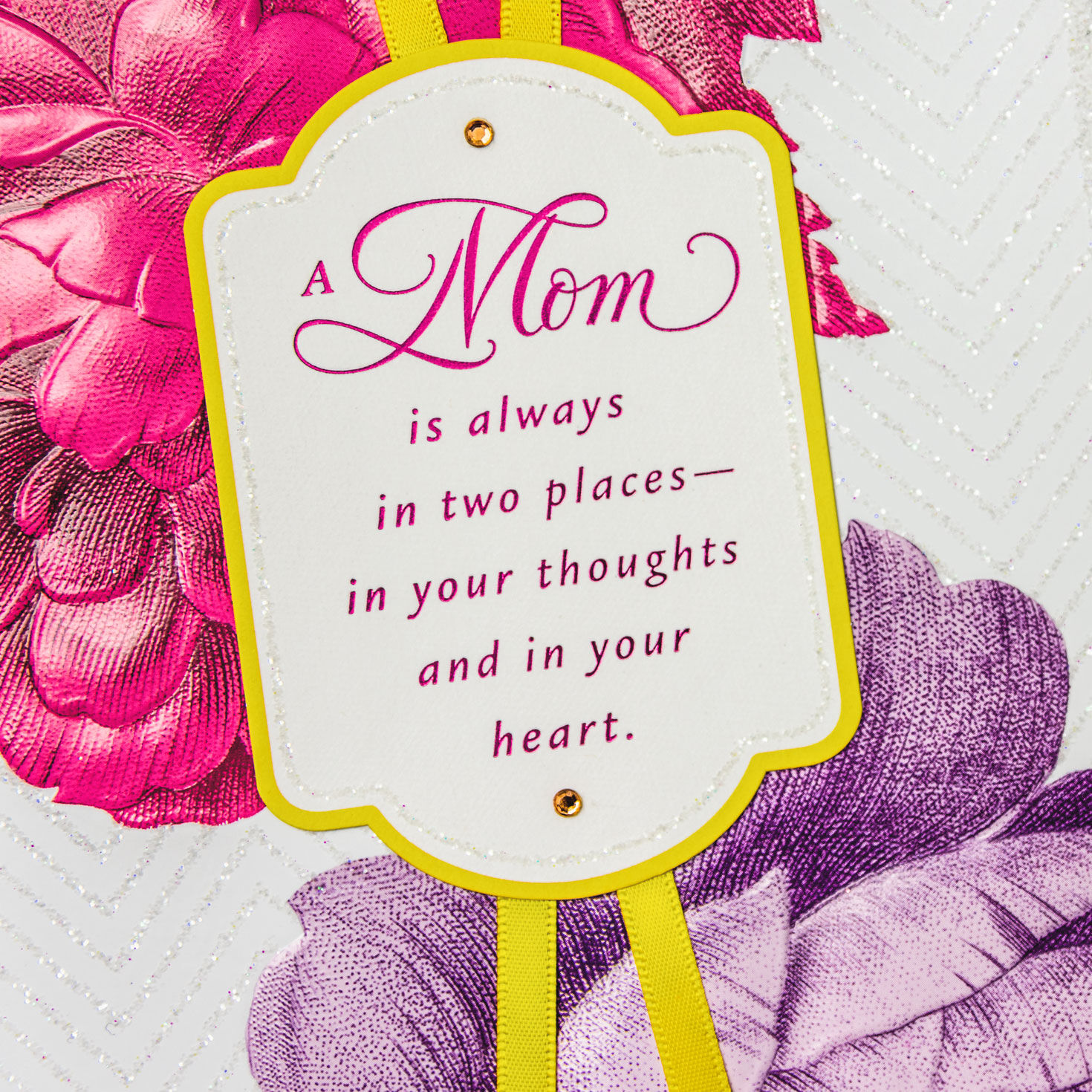 Pink and Purple Roses Mother's Day Card Card Front Detail image number 4