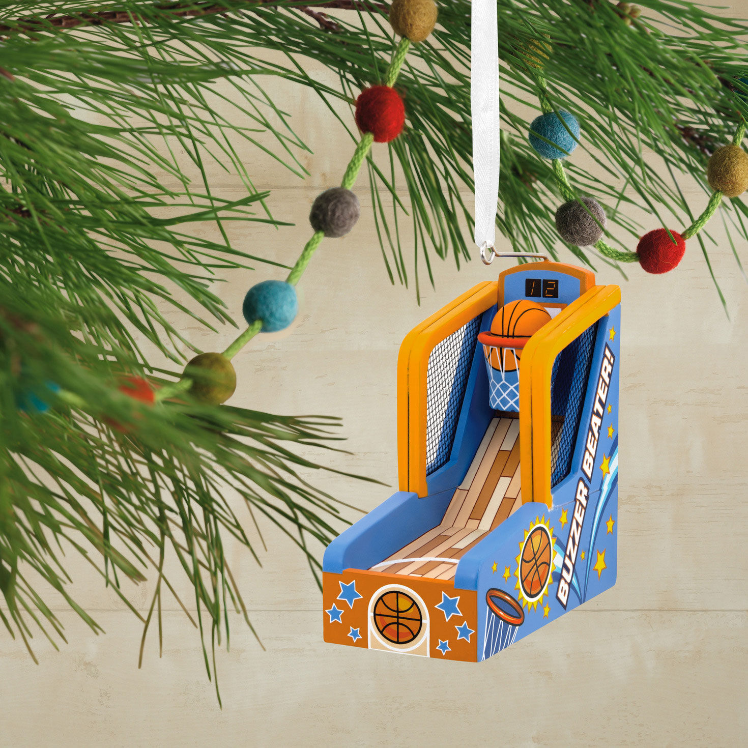 Basketball Shooting Game Christmas Ornament hanging on tree image number 2