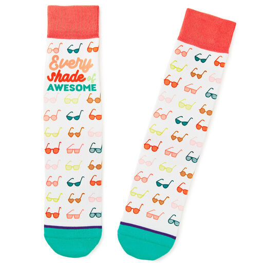 Shades of Awesome Sunglasses Fun Crew Socks, 