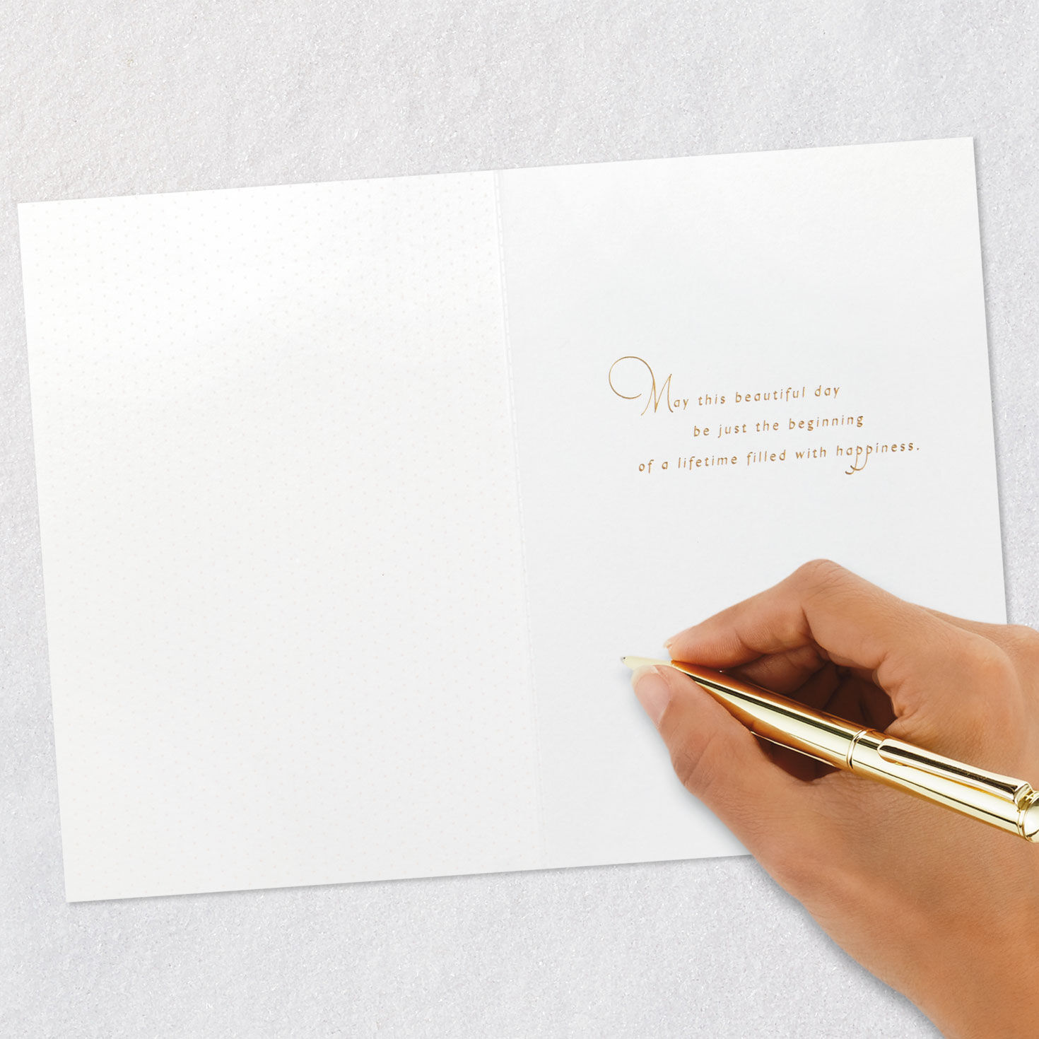 Flower-Draped Glittery White Cake Wedding Card Signing card image number 6