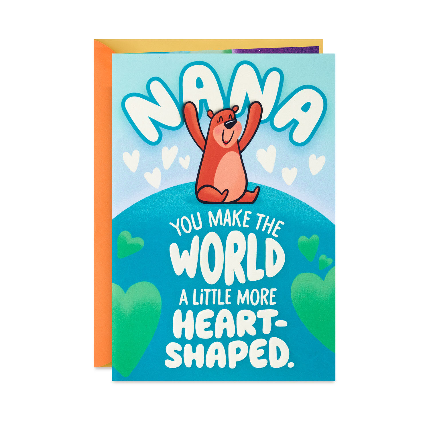 You Make the World Heart-Shaped Pop-Up Grandparents Day Card for Nana