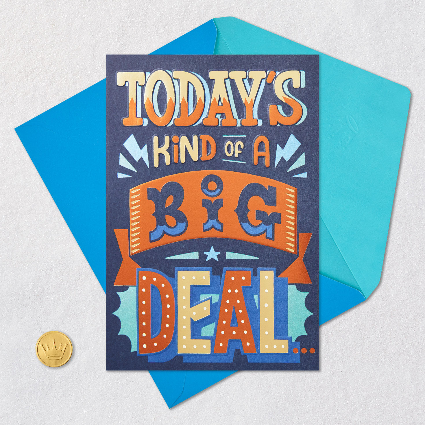 Bold Lettering Birthday Card for Boy Card Front with Envelope and Gold Seal image number 5