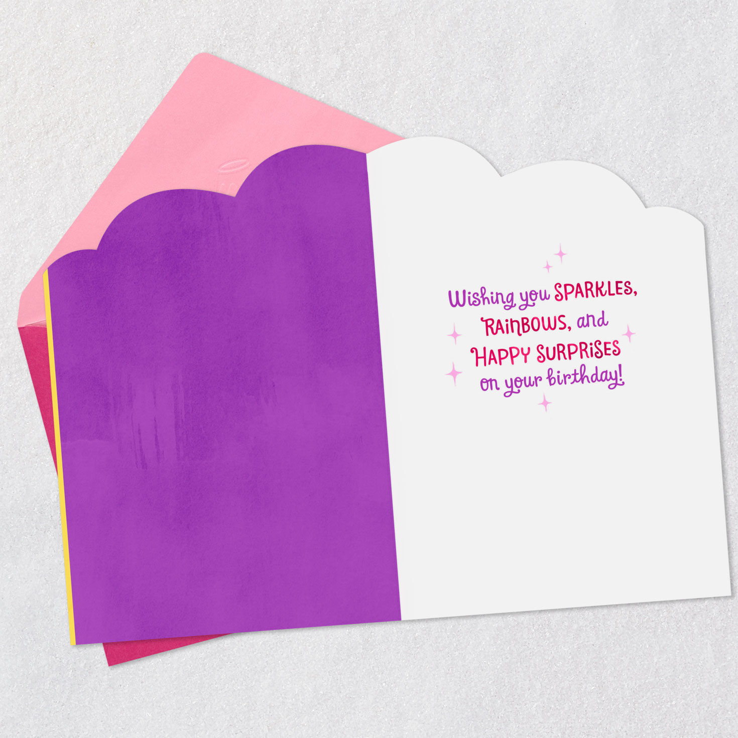 Sparkles and Rainbows Cute Unicorn First Birthday Card, , large image number 3