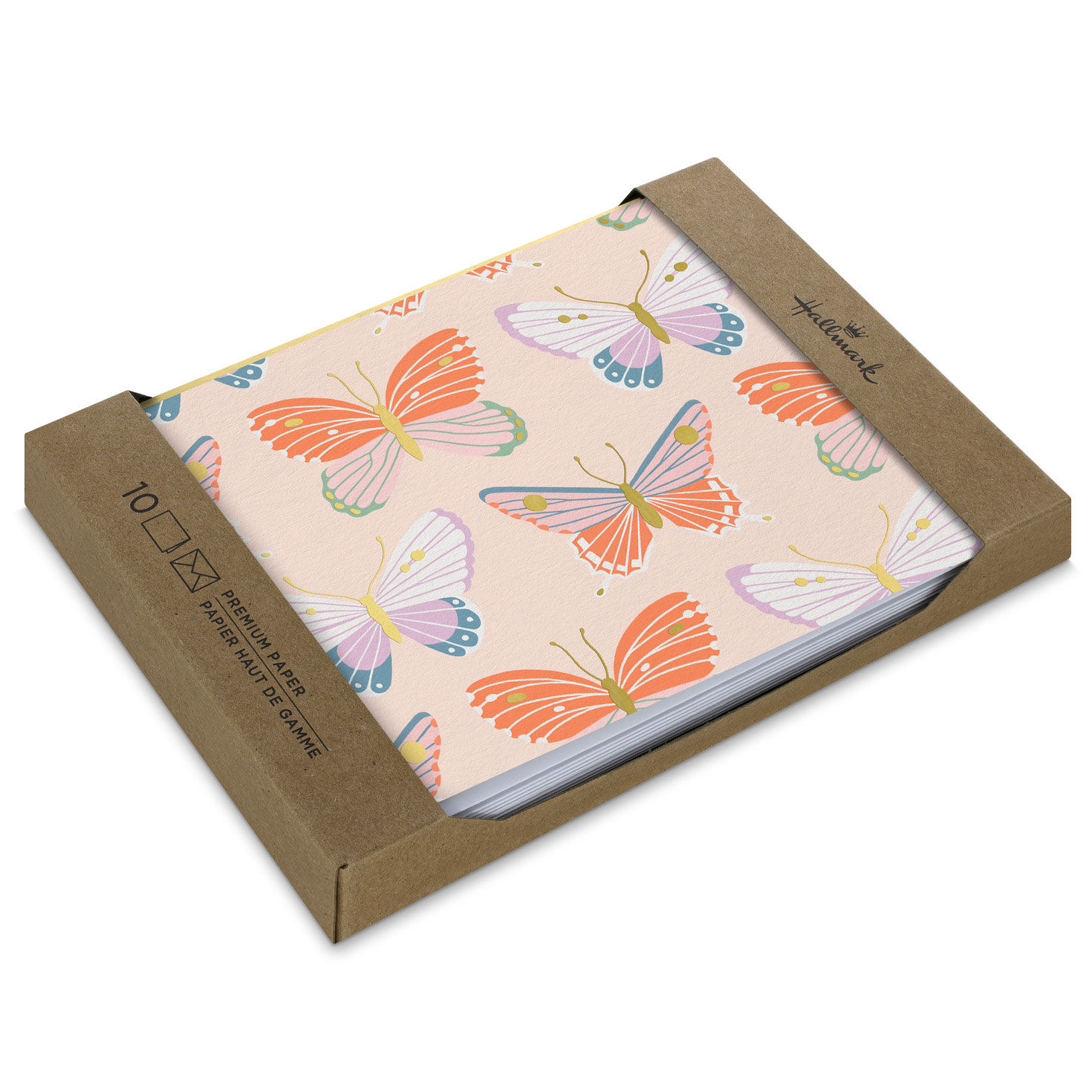 Butterfly Pattern Blank Notes, Pack of 10