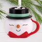 Snowman Mug Christmas Ornament Hanging on tree image number 2