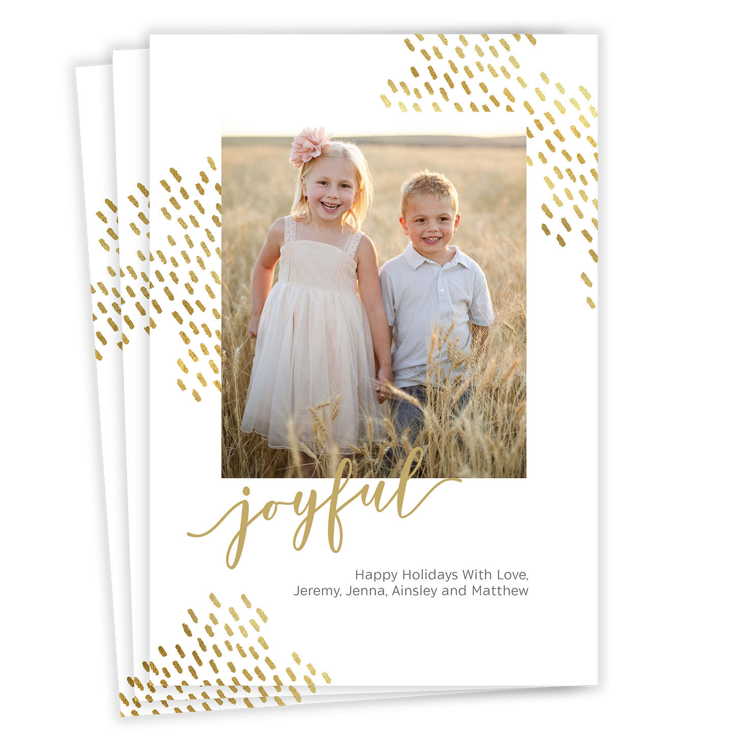 Elegant Joyful Flat Holiday Photo Card