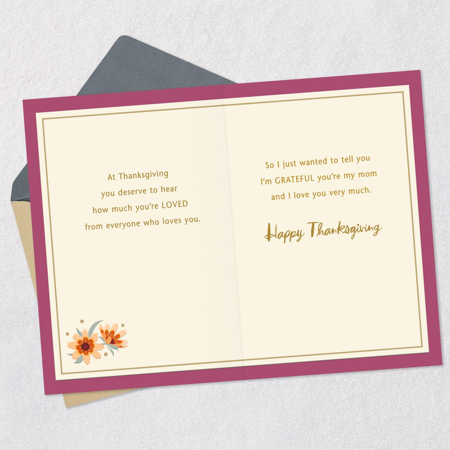 I Love You Very Much Thanksgiving Card for Mom, , large image number 4
