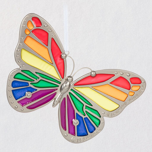 Becoming Yourself Butterfly Metal Ornament, 