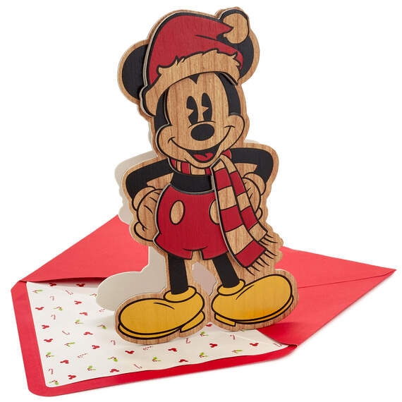 Disney Mickey Mouse Magic of the Season Wooden Christmas Card, , large image number 1