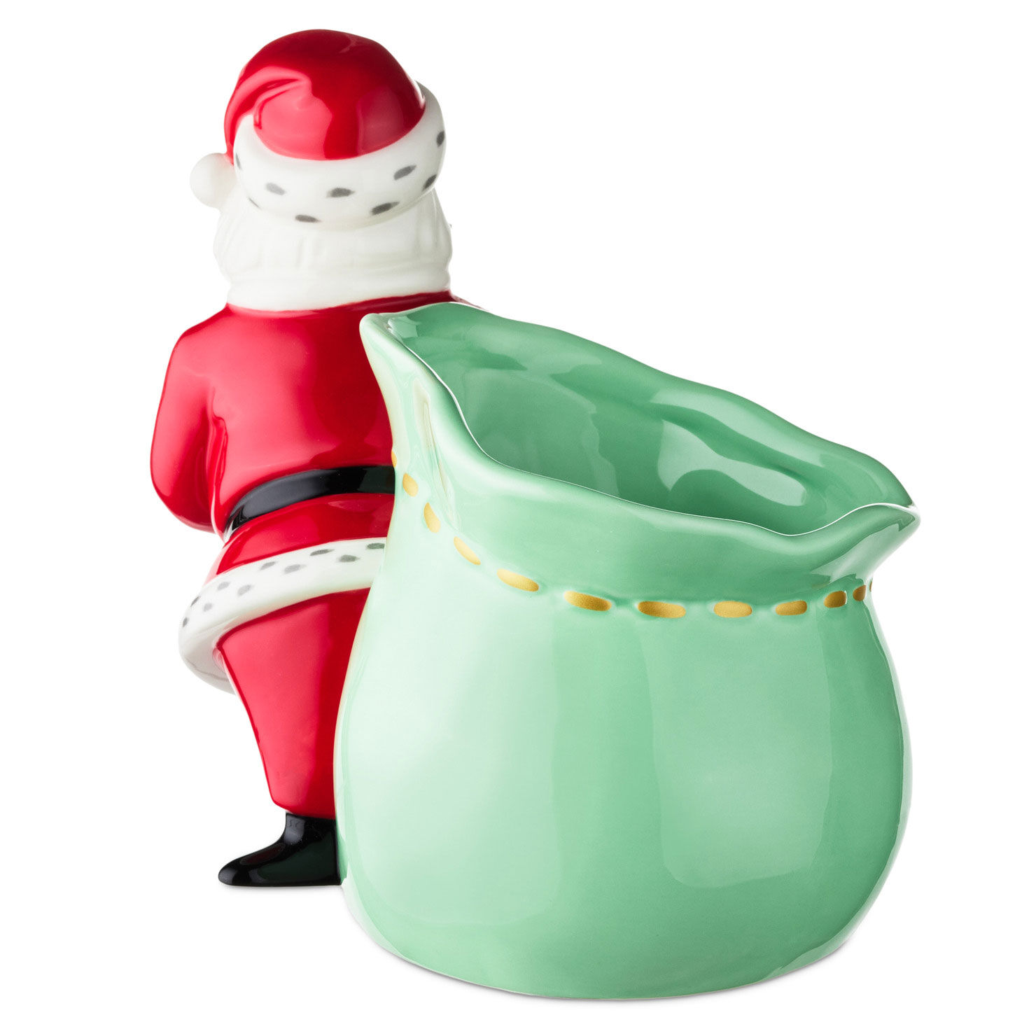 Shaped Ceramic Santa and Toy Bag Candy Dish side image number 4