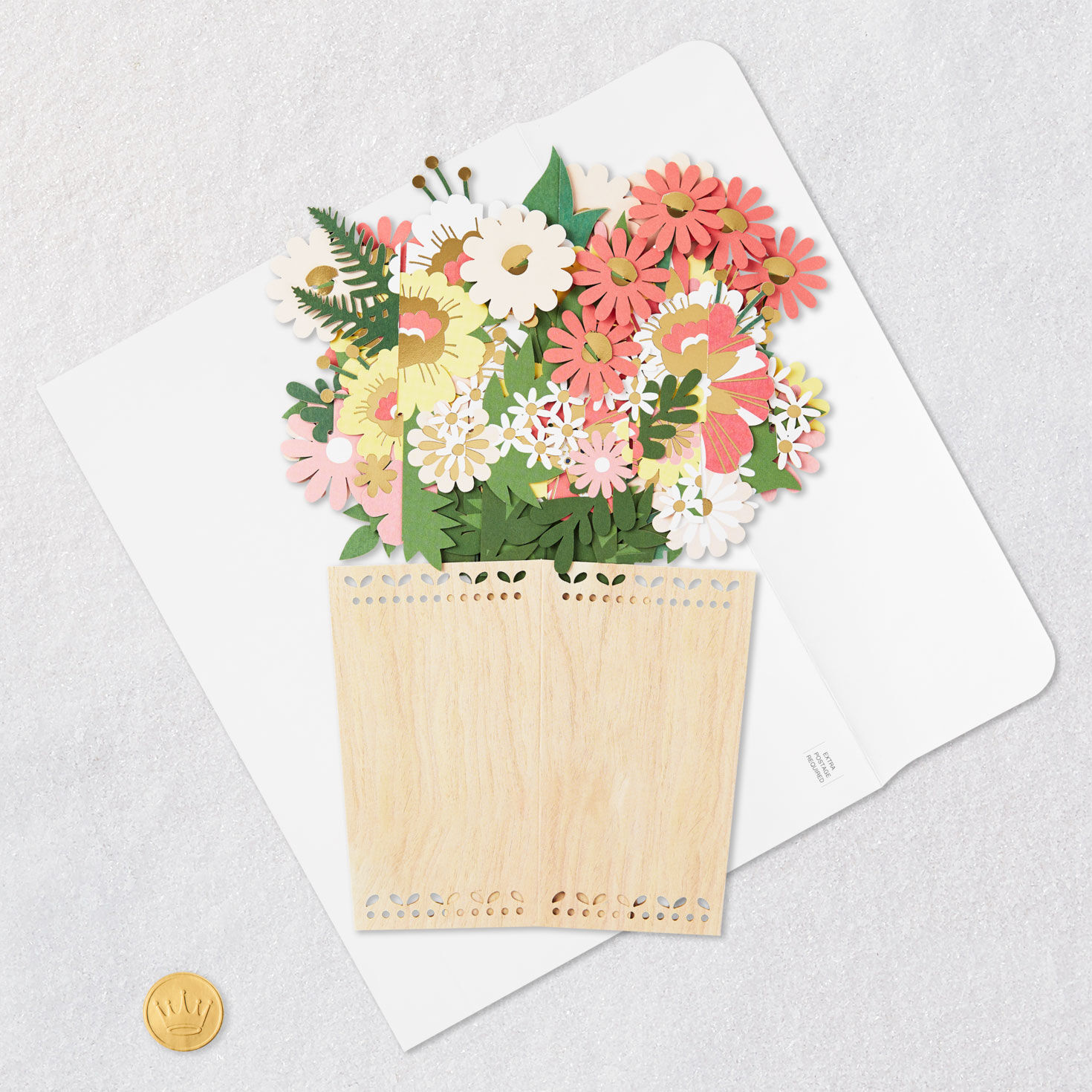 Jumbo Flower Bouquet in Vase 3D Pop-Up Blank Card - Greeting Cards ...