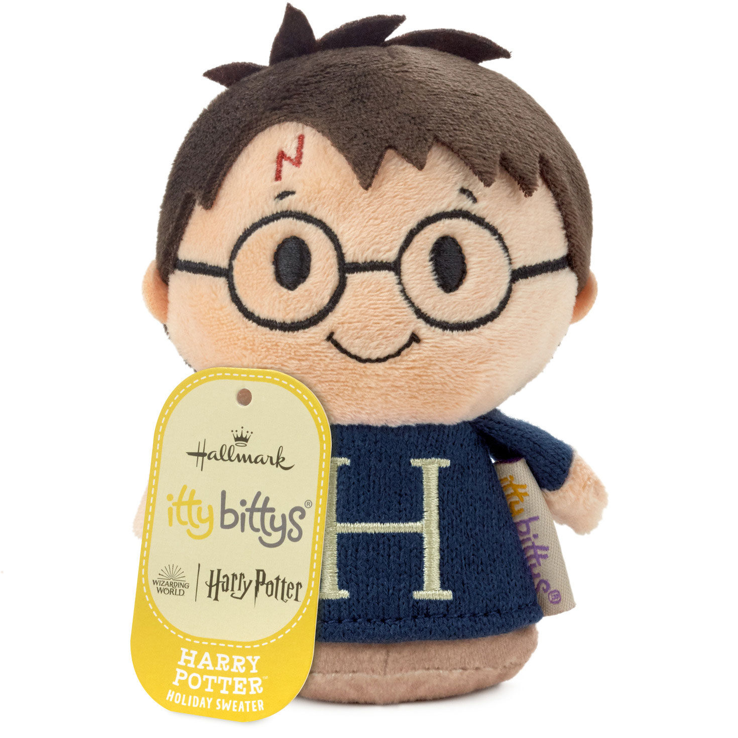 itty bittys® Harry Potter™ Harry in Blue H Sweater Plush for only USD 9.99 | Hallmark