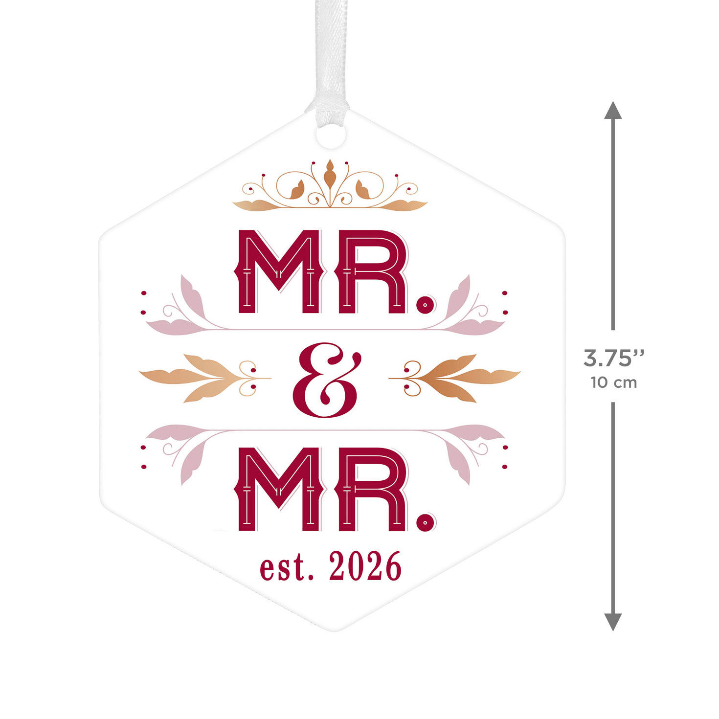 Mr. & Mr. Personalized Christmas Ornament measurement image number 3
