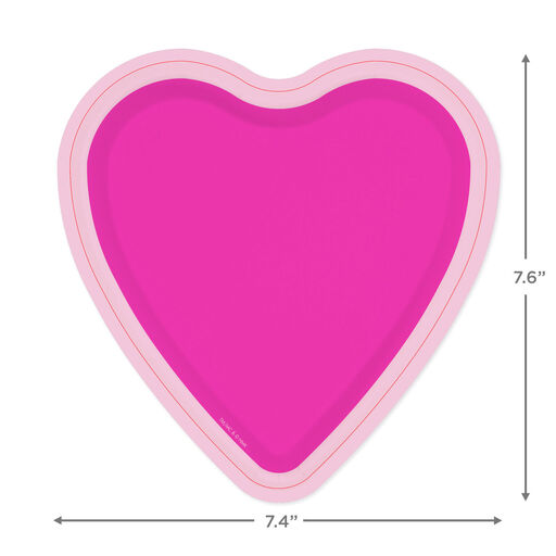 Bright Pink Heart-Shaped Dessert Plates, Set of 8, 
