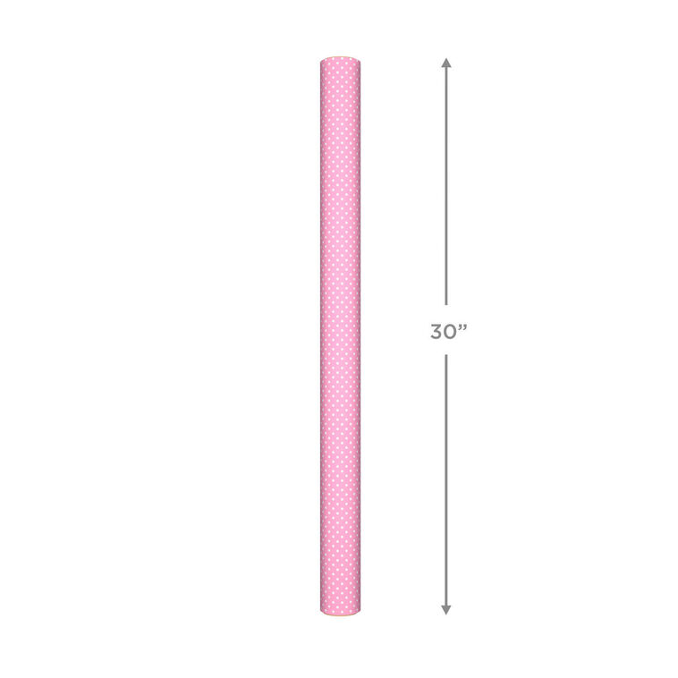 Pink/Mini Dots Reversible Wrapping Paper Roll, 20 sq. ft., , large image number 3