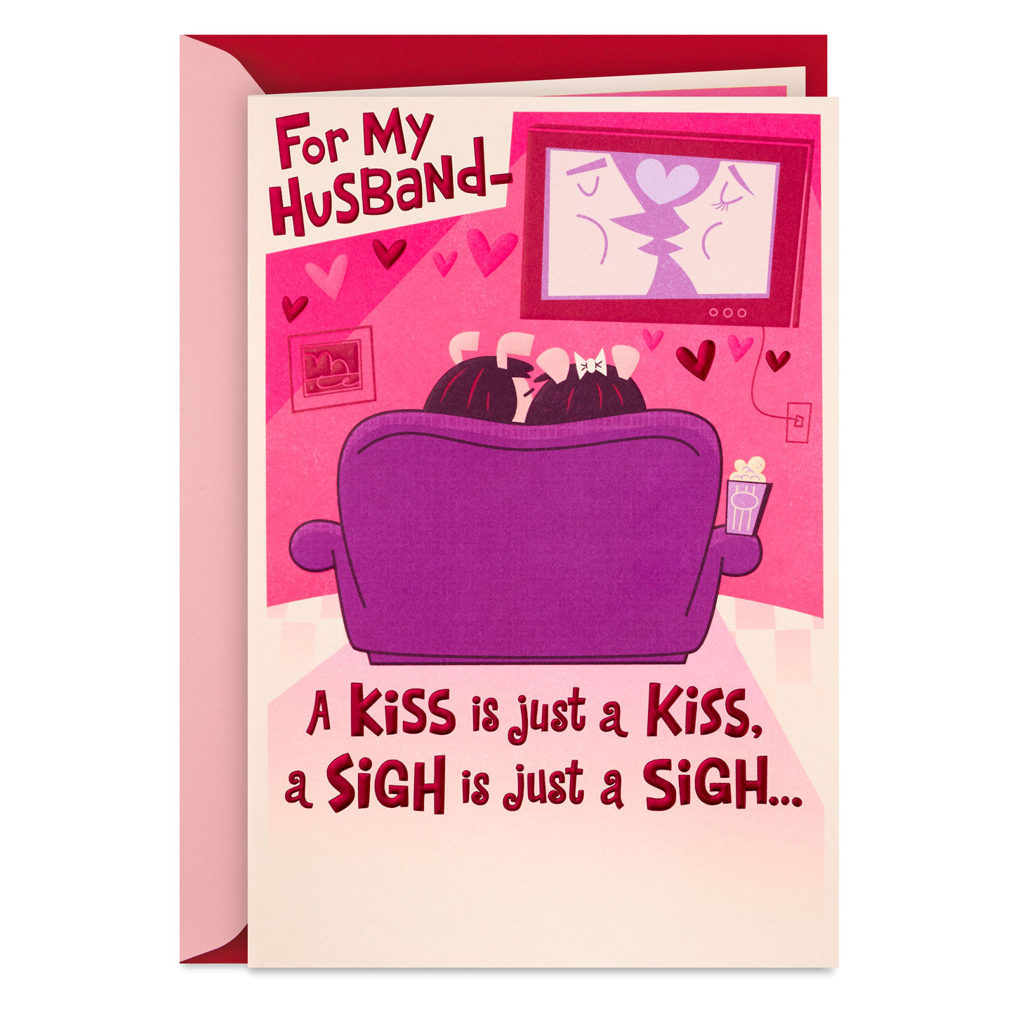 A Kiss, a Sigh, a Snore Pop-Up Valentine's Day Card for Husband
