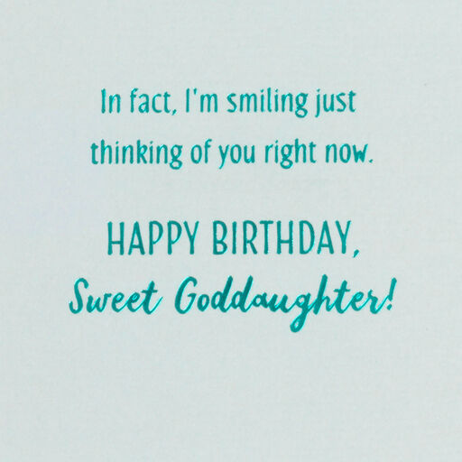 Smiling Thinking of You Birthday Card for Goddaughter, 