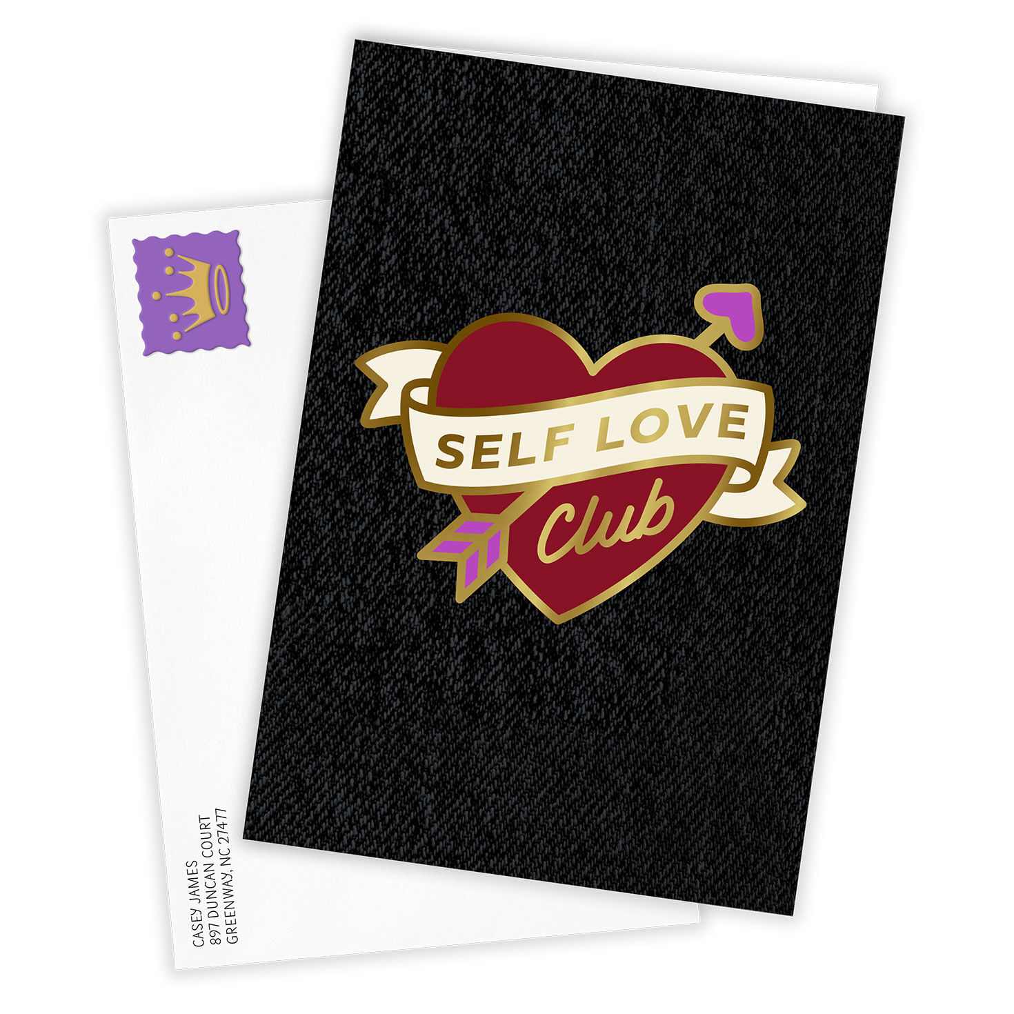Self Love Club Heart Personalized Card Card Front with Envelope image number 2