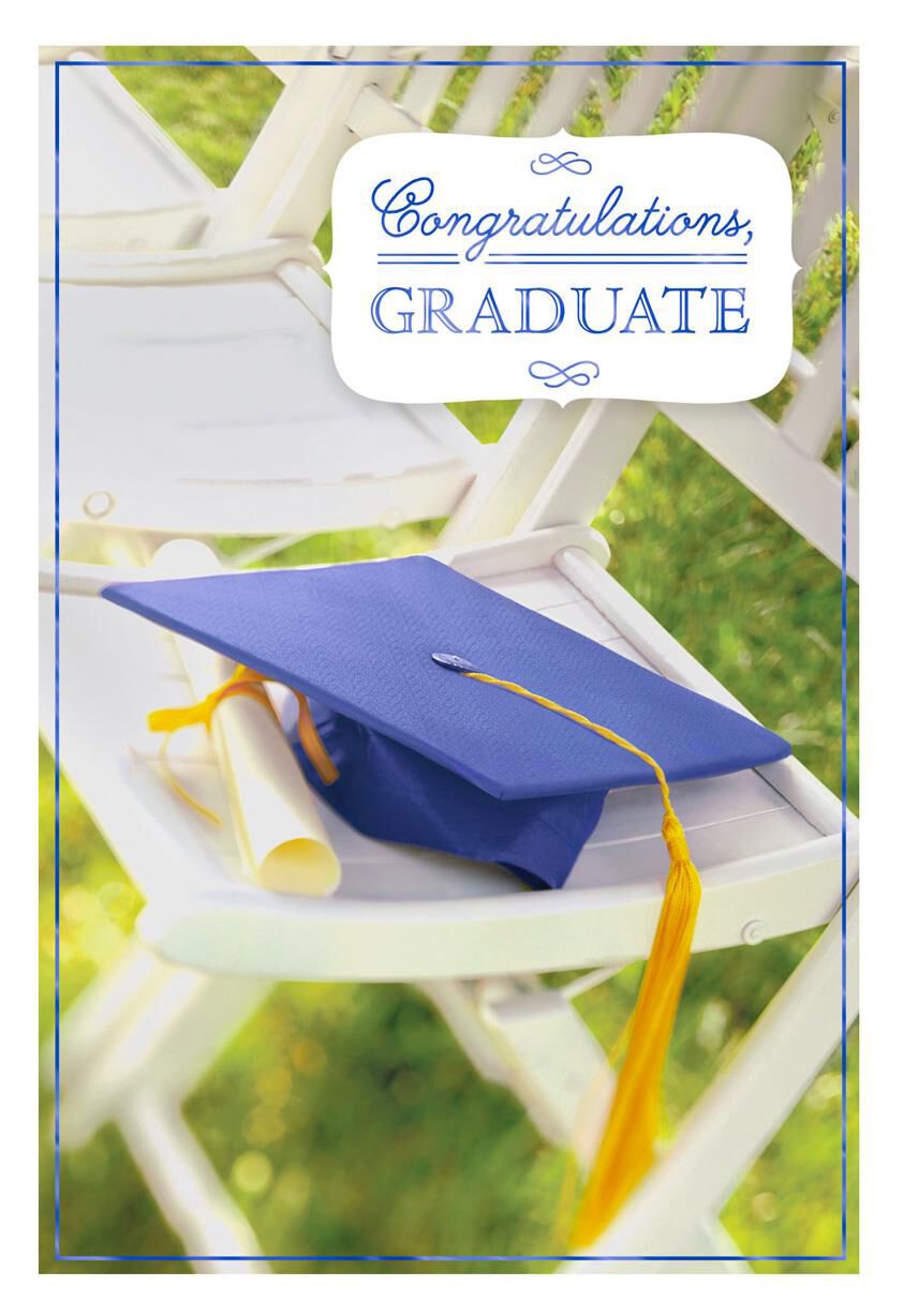 Mortarboard and Diploma Graduation Cards, Pack of 10